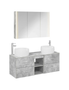 Set di mobili per il bagno 4 pcs Grigio Cemento