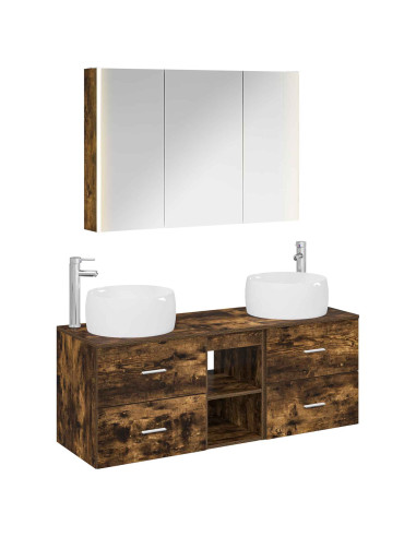 Set di mobili per il bagno 4 pcs Rovere Fumo