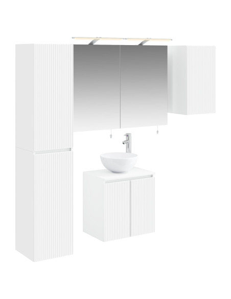 Set di Armadi da Bagno 5 pcs Bianco 50 x 14,5 x 70 cm