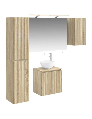 Set di Armadi da Bagno 5 pcs Rovere Sonoma 50 x 14,5 x 70 cm