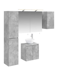 Set di Armadi da Bagno 5 pcs Grigio Cemento 50 x 14,5 x 70 cm