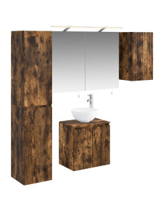 Set di Armadi da Bagno 5 pcs Rovere Fumo 50 x 14,5 x 70 cm