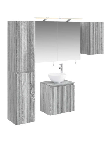 Set di Armadi da Bagno 5 pcs Sonoma grigio 50 x 14,5 x 70 cm