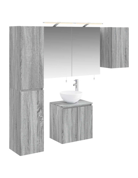Set di Armadi da Bagno 5 pcs Sonoma grigio 50 x 14,5 x 70 cm