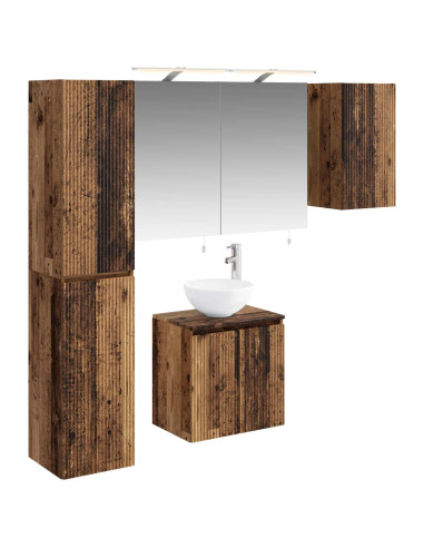 Set di Armadi da Bagno 5 pcs Legno antico 50 x 14,5 x 70 cm