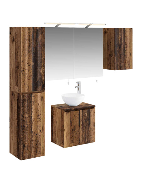 Set di Armadi da Bagno 5 pcs Legno antico 50 x 14,5 x 70 cm