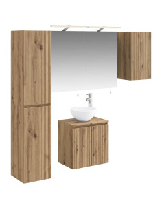 Set di Armadi da Bagno 5 pcs Rovere Artigianale