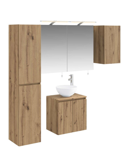 Set di Armadi da Bagno 5 pcs Rovere Artigianale