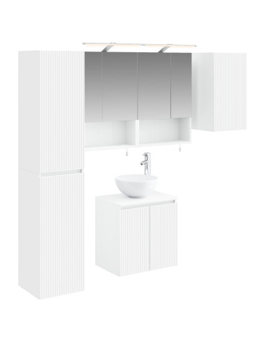 Set di Armadi da Bagno 5 pcs Bianco 50 x 14,5 x 70 cm
