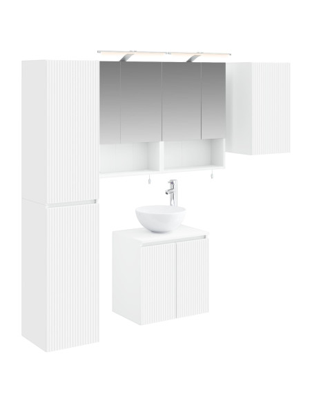Set di Armadi da Bagno 5 pcs Bianco 50 x 14,5 x 70 cm