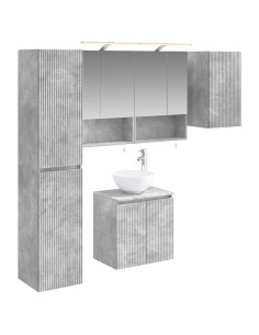 Set di Armadi da Bagno 5 pcs Grigio Cemento 50 x 14,5 x 70 cm