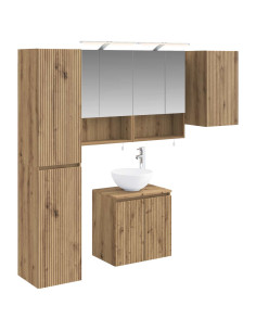 Set di Armadi da Bagno 5 pcs Rovere Artigianale