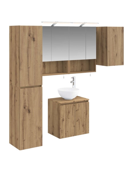 Set di Armadi da Bagno 5 pcs Rovere Artigianale