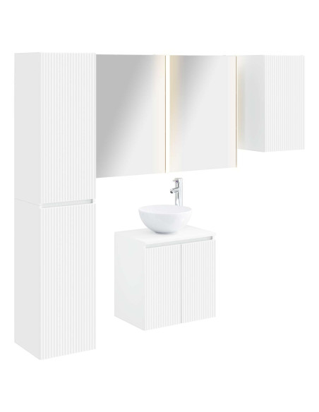 Set di Armadi da Bagno 5 pcs Bianco 53 x 15,5 x 70 cm