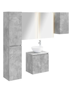 Set di Armadi da Bagno 5 pcs Grigio Cemento 53 x 15,5 x 70 cm