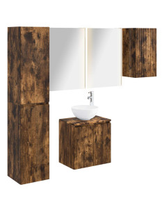 Set di Armadi da Bagno 5 pcs Rovere Fumo 53 x 15,5 x 70 cm