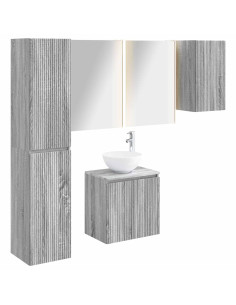 Set di Armadi da Bagno 5 pcs Sonoma grigio 53 x 15,5 x 70 cm