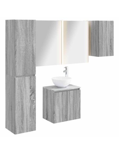 Set di Armadi da Bagno 5 pcs Sonoma grigio 53 x 15,5 x 70 cm