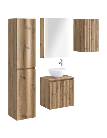 Set di Armadi da Bagno 5 pcs Rovere Artigianale