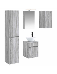 Set di Armadi da Bagno 5 pcs Sonoma grigio 40 x 10,5 x 60,5 cm