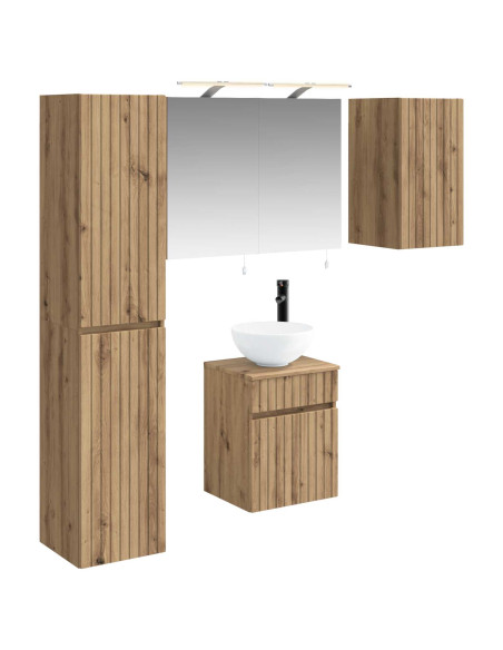 Set di Armadi da Bagno 5 pcs Rovere Artigianale