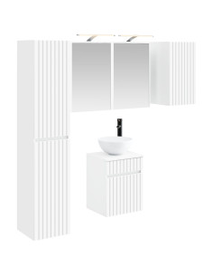 Set di Armadi da Bagno 5 pcs Bianco 43 x 16 x 62,5 cm