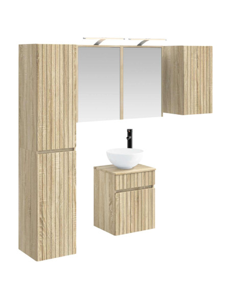 Set di Armadi da Bagno 5 pcs Rovere Sonoma 43 x 16 x 62,5 cm