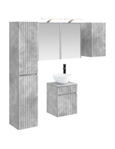 Set di Armadi da Bagno 5 pcs Grigio Cemento 43 x 16 x 62,5 cm
