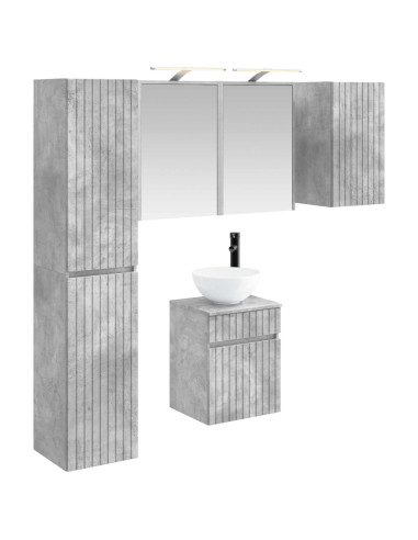 Set di Armadi da Bagno 5 pcs Grigio Cemento 43 x 16 x 62,5 cm