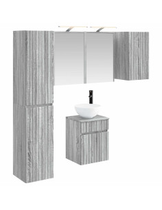 Set di Armadi da Bagno 5 pcs Sonoma grigio 43 x 16 x 62,5 cm