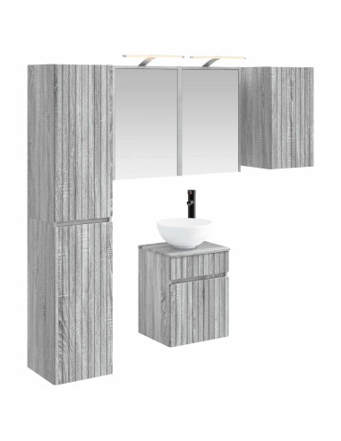 Set di Armadi da Bagno 5 pcs Sonoma grigio 43 x 16 x 62,5 cm