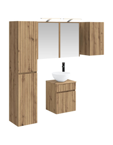 Set di Armadi da Bagno 5 pcs Rovere Artigianale