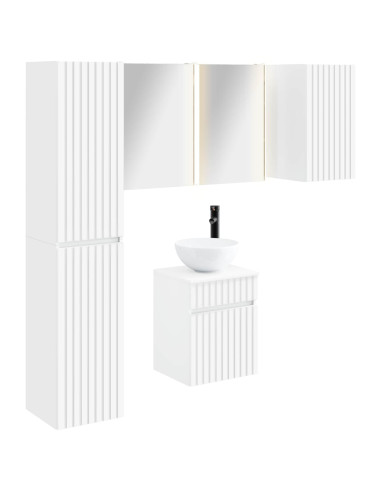 Set di Armadi da Bagno 5 pcs Bianco 43 x 11,5 x 60,5 cm