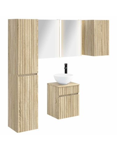Set di Armadi da Bagno 5 pcs Rovere Sonoma 43 x 11,5 x 60,5 cm
