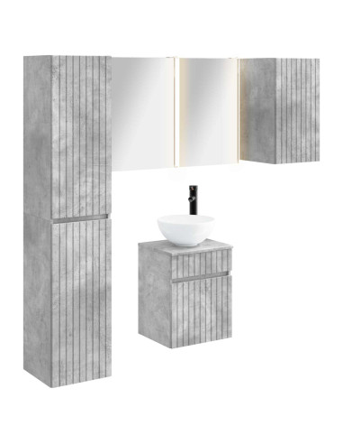 Set di Armadi da Bagno 5 pcs Grigio Cemento 43 x 11,5 x 60,5 cm