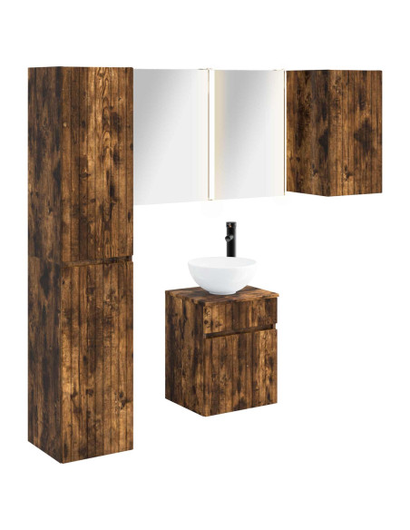 Set di Armadi da Bagno 5 pcs Rovere Fumo 43 x 11,5 x 60,5 cm