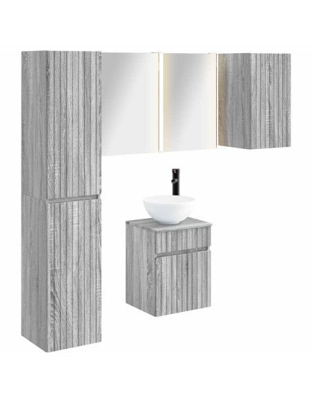 Set di Armadi da Bagno 5 pcs Sonoma grigio 43 x 11,5 x 60,5 cm