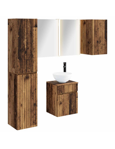Set di Armadi da Bagno 5 pcs Legno antico 43 x 11,5 x 60,5 cm