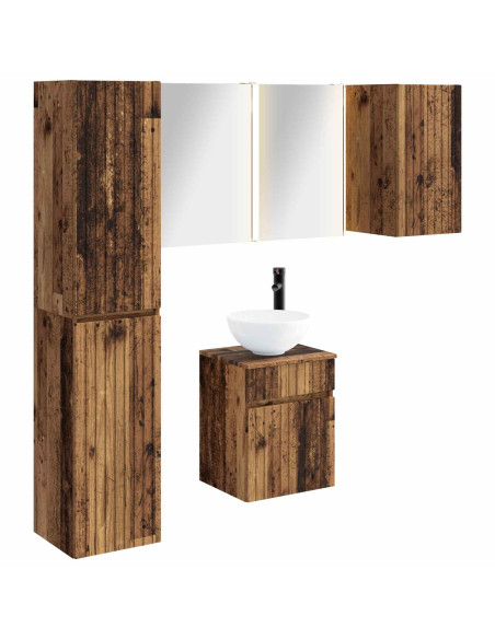 Set di Armadi da Bagno 5 pcs Legno antico 43 x 11,5 x 60,5 cm