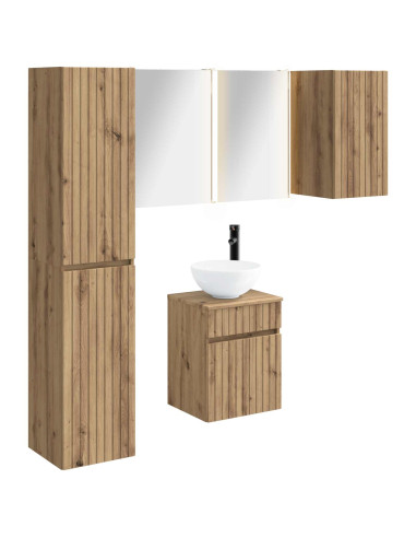 Set di Armadi da Bagno 5 pcs Rovere Artigianale