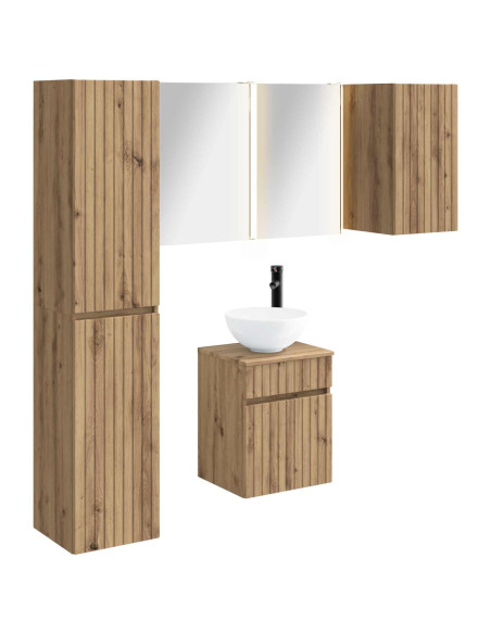 Set di Armadi da Bagno 5 pcs Rovere Artigianale