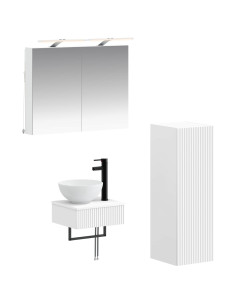 Set di Armadi da Bagno 4 pcs Bianco 40 x 10,5 x 60,5 cm