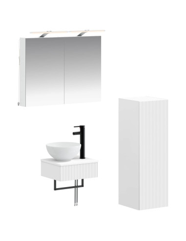 Set di Armadi da Bagno 4 pcs Bianco 40 x 10,5 x 60,5 cm