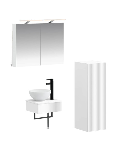 Set di Armadi da Bagno 4 pcs Bianco 40 x 10,5 x 60,5 cm