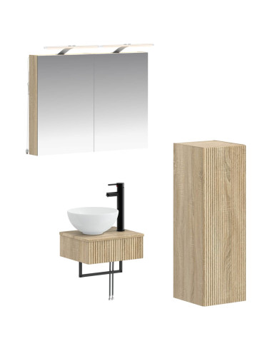 Set di Armadi da Bagno 4 pcs Rovere Sonoma 40 x 10,5 x 60,5 cm