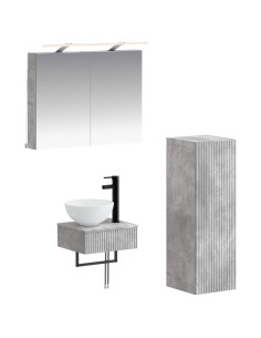 Set di Armadi da Bagno 4 pcs Grigio Cemento 40 x 10,5 x 60,5 cm