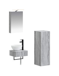 Set di Armadi da Bagno 4 pcs Sonoma grigio 40 x 10,5 x 60,5 cm