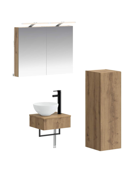 Set di Armadi da Bagno 4 pcs Rovere Artigianale