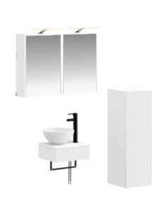 Set di Armadi da Bagno 4 pcs Bianco 43 x 16 x 62,5 cm
