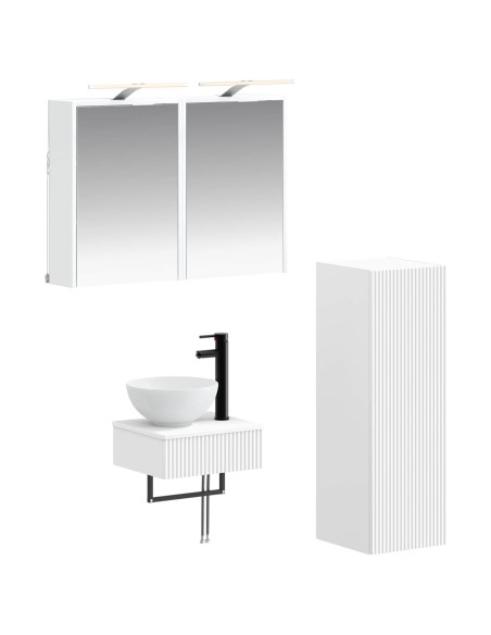 Set di Armadi da Bagno 4 pcs Bianco 43 x 16 x 62,5 cm